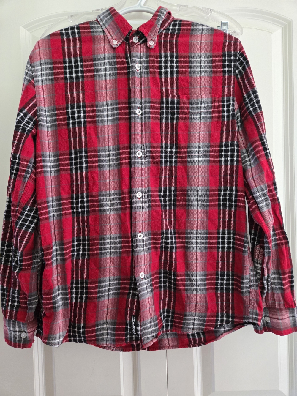 Hang Ten Vintage Red and Black Plaid Button-Down Shirt